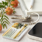 素朴な湖畔の木の家族会の記念品 キーホルダー (正面右)