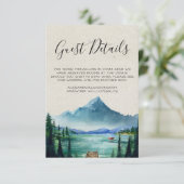 素朴な湖畔の結婚式のゲストの明細カード エンクロージャーカード (スタンド正面)