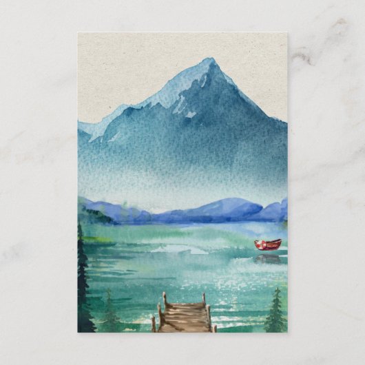 素朴な湖畔の結婚式のゲストの明細カード エンクロージャーカード (裏面)