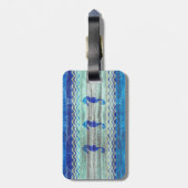 素朴な濃紺の沿岸タツノオトシゴ ラゲッジタグ (裏面縦)