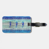 素朴な濃紺の沿岸タツノオトシゴ ラゲッジタグ (裏面横)