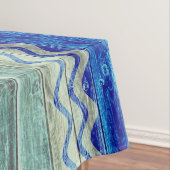 素朴な濃紺の沿岸装飾のシギ テーブルクロス (インサイチュ)