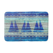 素朴な濃紺の沿岸装飾のヨット バスマット (正面)