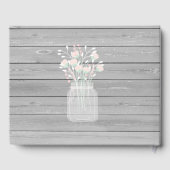 素朴な灰色の木製のストリングライト ブライダルシャワー ゲストブック (裏面)