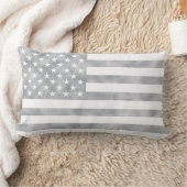 素朴な灰色の米国旗 ランバークッション (ブランケット)