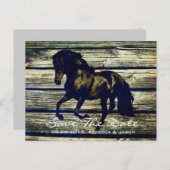 素朴な灰色の納屋の木の西結婚馬 案内ポストカード (正面/裏面)