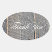 素朴な灰色の納屋の木材の田舎のウェディング感謝していユー 楕円形シール (正面)
