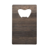 素朴な焦茶の木製の一見の質 クレジットカード栓抜き (正面)