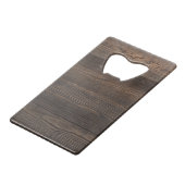 素朴な焦茶の木製の一見の質 クレジットカード栓抜き (正面アングル)