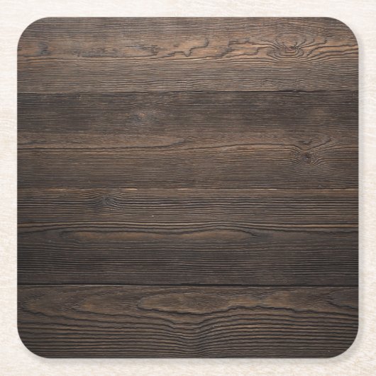 素朴な焦茶の木製の一見の質 スクエアペーパーコースター (正面)