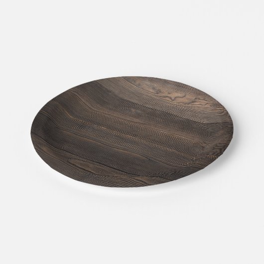 素朴な焦茶の木製の一見の質 ペーパープレート (アングル)