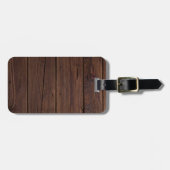 素朴な焦茶の木製の木の塀の国スタイル ラゲッジタグ (正面横)