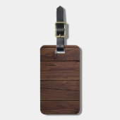 素朴な焦茶の木製の木の塀の国スタイル ラゲッジタグ (正面縦)