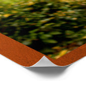 素朴な焼きオレンジ色の写真が秋のウェディング ウェルカム ポスター (角)