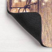 素朴な照明付きメイソンジャーとデイジー＆レースのコンピューター マウスパッド (コーナー)