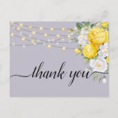 素朴な照明 イエローフローラル  ありがとう ポストカード (正面)