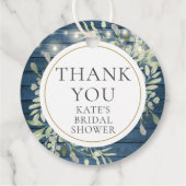 素朴な照明 緑の花飾り ウェディングシャワーのお礼 フェイバータグ (裏面)