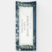 素朴な照明 緑の花 ブライダルシャワーのお出迎え 横断幕 (縦)