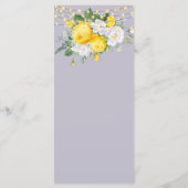 素朴な照明 黄色の花のウェディングメニュー プログラム (裏面)