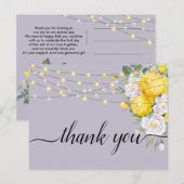素朴な照明 黄色の花柄     ありがとうございます ポストカード (正面/裏面)