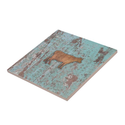 素朴な牛2 タイル (側面)