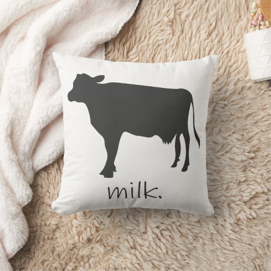 素朴な牛 クッション (ブランケット)