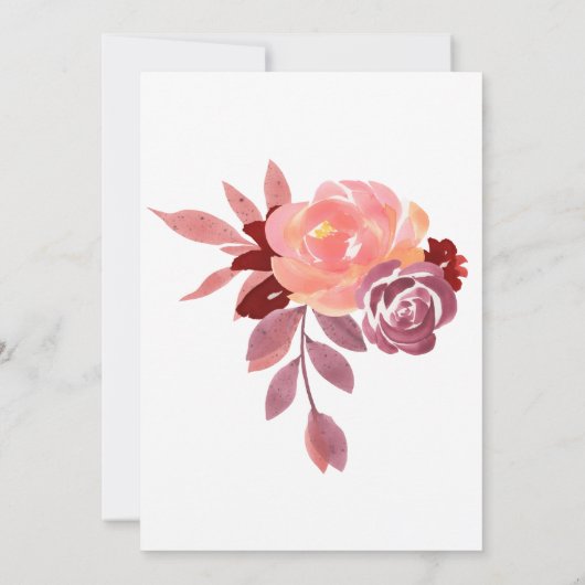 素朴な牡丹の赤ちゃんシャワーの招待 (裏面)