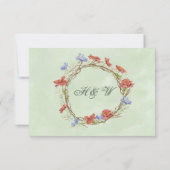 素朴な牧草地ワイルドフラワーズ詳細カード 出欠カード (裏面)