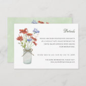 素朴な牧草地ワイルドフラワーズ詳細カード 出欠カード (正面/裏面)