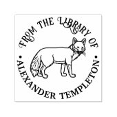 素朴な狐の輪郭 「～の書庫から」 本の名前 セルフインキングスタンプ (デザイン)