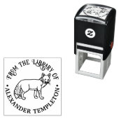 素朴な狐の輪郭 「図書館から」 本の名前 セルフインキングスタンプ (インサイチュ)