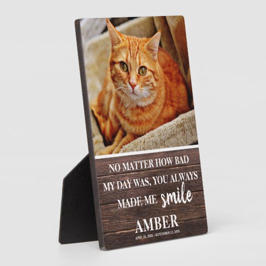 素朴な猫の思い出記念写真 フォトプラーク (側面)