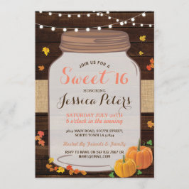 素朴な瓶の菓子16のパーティーの木製のカボチャ招待 招待状