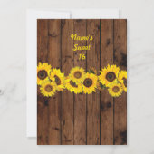 素朴な瓶の菓子16のパーティーの木製のヒマワリの招待 招待状 (裏面)