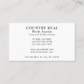 素朴な田園国の不動産ブローカーの代理店 名刺 (裏面)