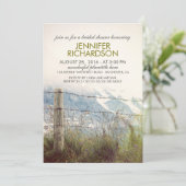 素朴な田園塀のポストの国のブライダルシャワー 招待状 (スタンド正面)