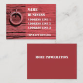 素朴な田園赤い木の納屋の壁のしおりATC 名刺 (正面/裏面)