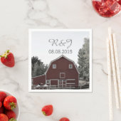 素朴な田舎のウェディングレッドバーン結婚式の引き出物 スタンダードカクテルナプキン (インサイチュ)