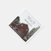 素朴な田舎のウェディングレッドバーン結婚式の引き出物 スタンダードカクテルナプキン (角)