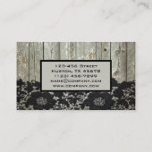 素朴な田舎のシックなバームウッドブラックレース 名刺 (裏面)