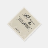 素朴な田舎のタイポグラフィヴィンテージ結婚式 スタンダードカクテルナプキン (角)