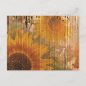 素朴な田舎のヒマワリの結婚式は日付を除く 案内ポストカード (裏面)