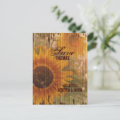 素朴な田舎のヒマワリの結婚式は日付を除く 案内ポストカード (スタンド正面)