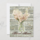 素朴な田舎のフローラメイスンジャーブライダルシャワー 招待状 (正面)
