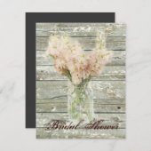 素朴な田舎のフローラメイスンジャーブライダルシャワー 招待状 (正面/裏面)