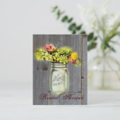 素朴な田舎のフローラメイスンジャーブライダルシャワー 招待状 (スタンド正面)