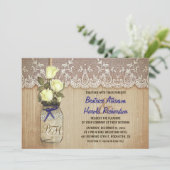 素朴な田舎のメイスンは緑色の花を結婚びっしり詰める 招待状 (スタンド正面)