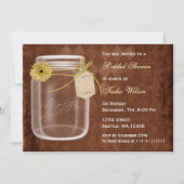 素朴な田舎のメイソンのjarブライダルシャワーの招待 招待状 (正面)