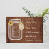 素朴な田舎のメイソンのjarブライダルシャワーの招待 招待状 (スタンド正面)