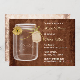 素朴な田舎のメイソンのjarブライダルシャワーの招待 招待状